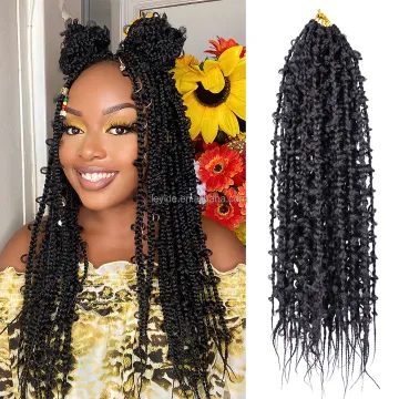 AliLeader Ombre 24 inch New Trend Box Braid Butterfly Locs Synthetic Crochet Box Braiding Hair Extensions
