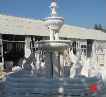 Travertine birds water fountain