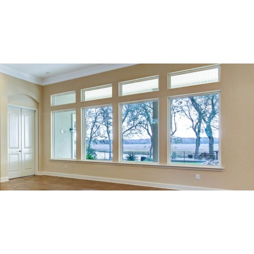 Custom large aluminum fixed tempered laminated glass window