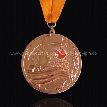 Award Medal, Gold Plating with Ribbon, OEM/ODM Orders are Welcome
