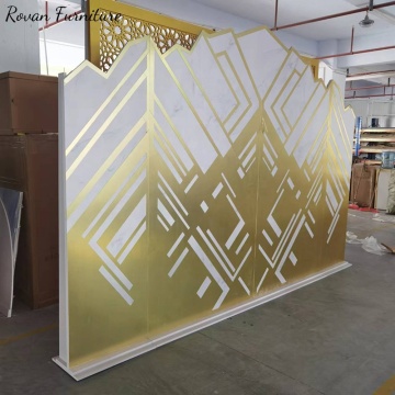 Acrylic PVC Gold and White Backdrop for Wedding and Event Decor