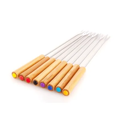 Bamboo fondue fork color fork