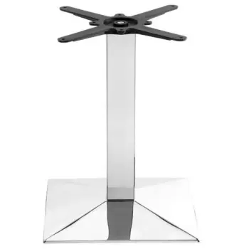 Squared  chromed table base for coffee shop