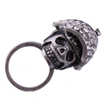 Hot Sale Means Sterling Silver Skull Ring Imitation Diamond Finger Ring