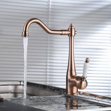 Unique Kitchen Faucets Antique Rose Gold Brass Tap