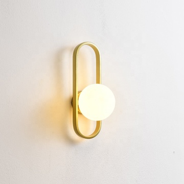 Nordic Modern Luxury Simple Iron Wall Lamp LED White with Gold and Black Finish