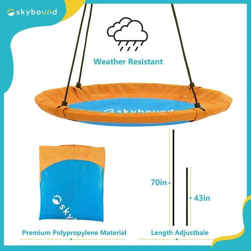 SkyBound 39 Inch Tree Swing Saucer Swing Orange/Blue