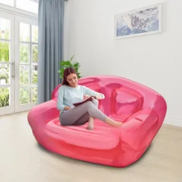 Sky Blue Green Lying Camping Waterproof PVC Singleautomatic Inflation Rest Inflatable Sofa