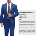 WYWK 2 Piece Men's Suit Wedding Party-Royal Blue-S