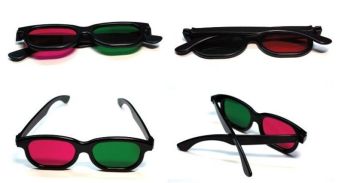 Linear Polarized Lens Circular Red Green 3d Glasses 0.20mm Pet Filter For Aerospace