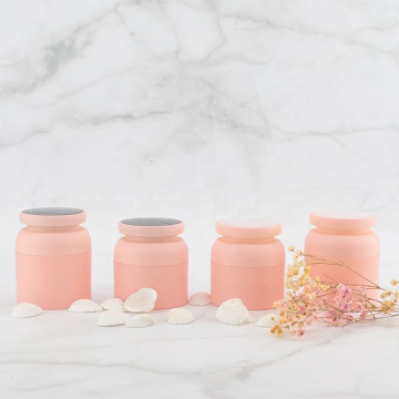 Korean pink acrylic cosmetic jars