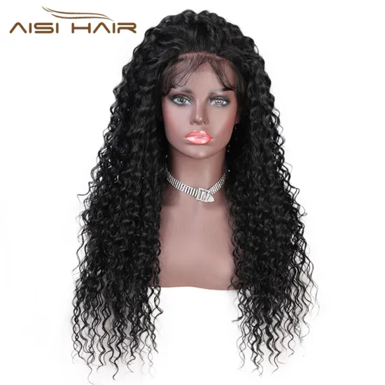Aisi Hair 13x6 Long Wavy Natural Black Wig Afro Kinky Curly Wave Lace Front Wig Deep Wave Front Lace Hair Wigs For Black Women