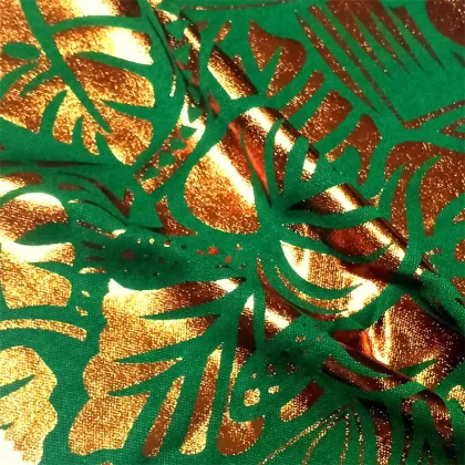 Polyester Spandex Lycra Stretch Foil Print Knitting Fabrics