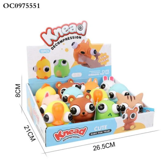 Mini Squishy Silicone Stress Relief Toys: Cute Animal Eyes Pop Out Fun