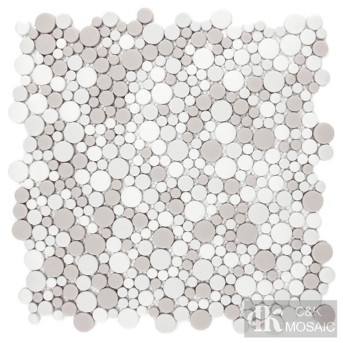 White and Beige Glass Mosaic Tiles