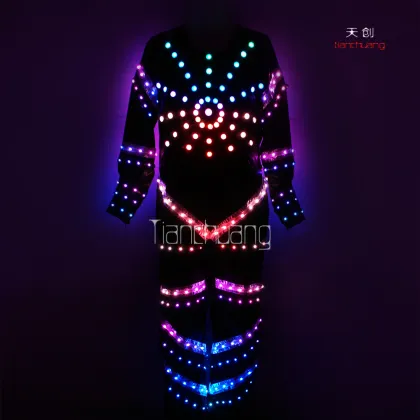 Shining Led Dance Costume, Halloween Party Costume, Fiber Optic Costume