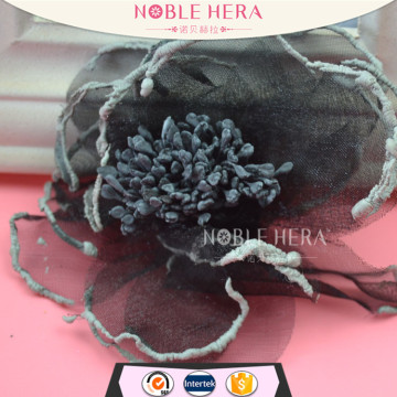 black artificial flower stamens bridal corsage