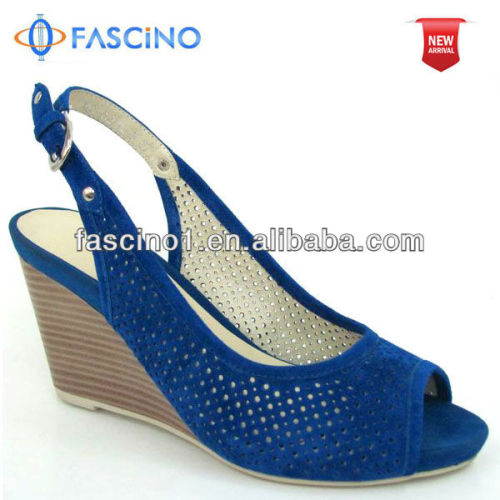 Blue color wedge shoes