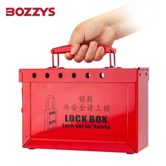 BOZZYS OEM Metal Steel Industrial Safety Loto Lock Group Lockout Box with 12 Keyholes