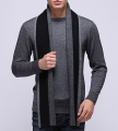 Striped Cashmere Stickad Scarf