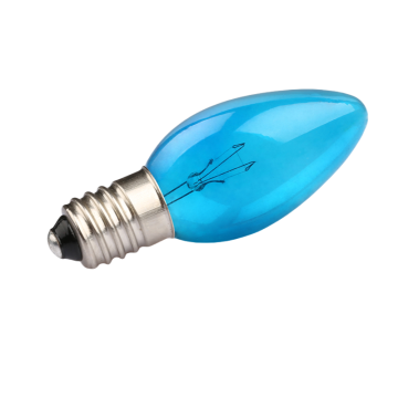 C7 E12 Bulbo di candela a colori trasparenti 120V 7w Bulbo decorativo a incandescenza Night Light