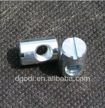 small zinc plated steel barrel nut, furniture nuts
