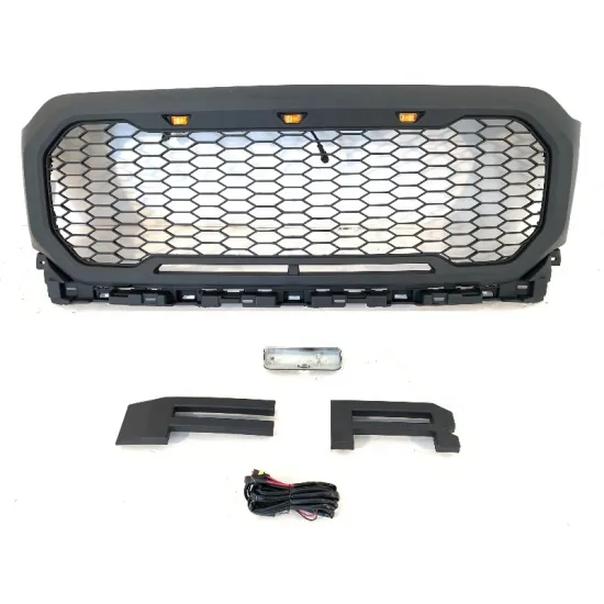 Matte Black Front Mesh Grill with LED Lights for Ford F150 - 2021 New Arrival