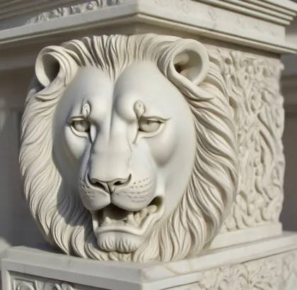 Artisanal Stone Pavilion with Classical Caryatid Design