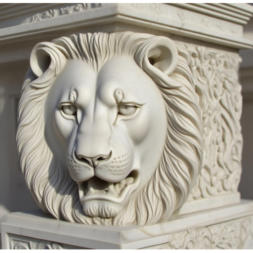 Artisanal Stone Pavilion with Classical Caryatid Design