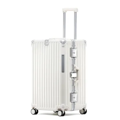 Aluminum Magnesium Alloy Luggage: Large Capacity Metal Suitcase with Password