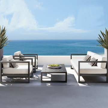 Hot Sale Macaroon Style Waterproof UV Resistant Outdoor Sofa for Garden and Courtyard
