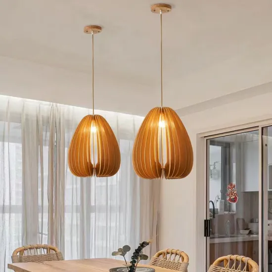 Nordic Minimalist Ecological Wooden Pendant Light for Bedside Decoration