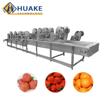 Double-Cylinder Fruit and Vegetable Washing Machine with Conveyor Belt