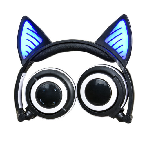 Menyala Headphone Nirkabel Telinga Kucing Dapat Dilipat