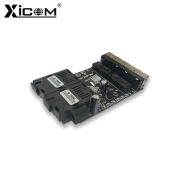 Reverse POE PCBA with 2 Fiber Ports and 4 LAN Ports for Simplex Single Mode Fiber Connectivity