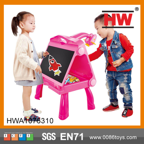 Hot vente 4 en 1 projecteur enfants plastique étude Table pliante