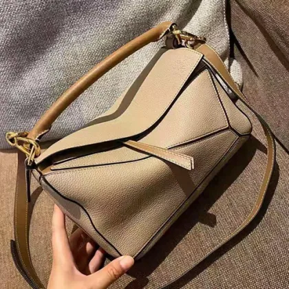 New geometric bag women's leather hand-held one-shoulder diagonal pillow bag