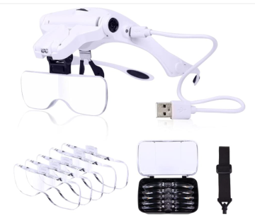 Headwear Magnifier: Eye Glasses with Built-in Magnification and Lighting for Enhanced Reading Experience