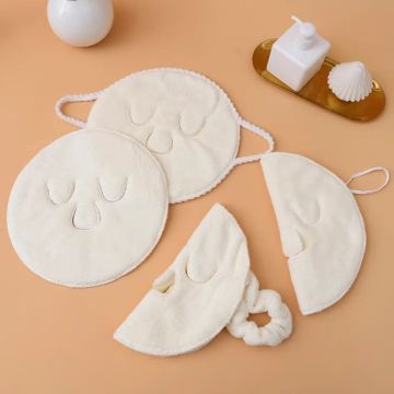 Cotton Beauty Skin Care Reusable Mask Face Steaming Towel with Band