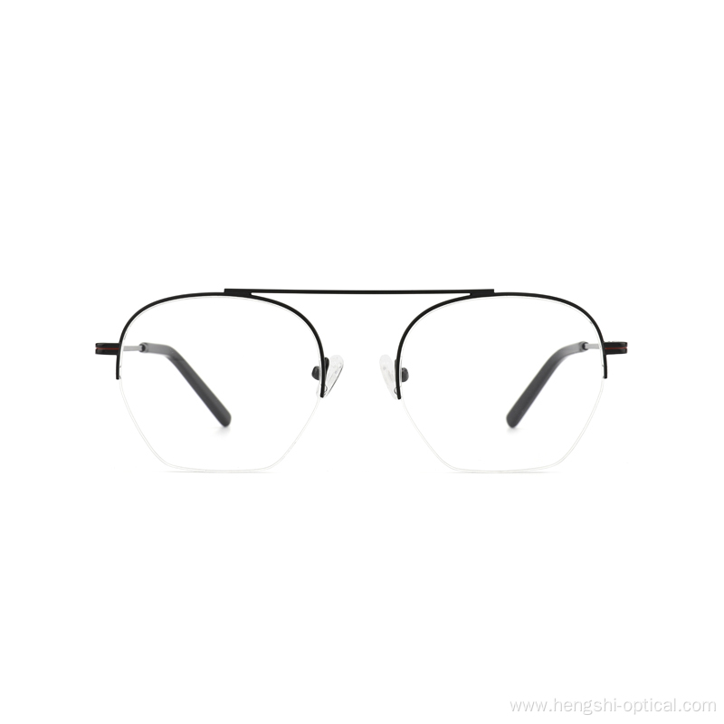 Japanese Custom Eyeglasses New Design Men Metal Half Frame Optical Glasses
