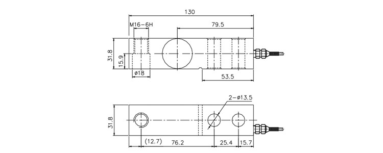 GSB205 shear beam load cell drawing