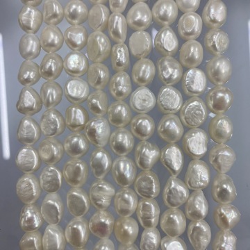 DIY Barock natürliche runde Reisform Süßwasserperlen Perlen - weiße lose Perlen für Schmuckherstellung (9-10 mm)