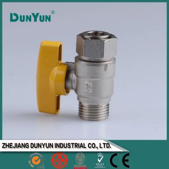 Wholesales price butterfly handle brass gas valve/swivel nut & male