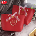 Luxury Magenta/Red Wedding Gift Bag With Ribbon