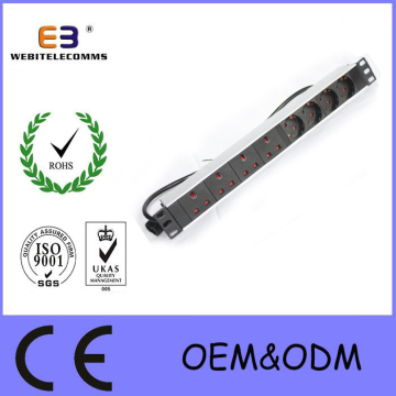 UK &Germany Type Rack PDU with IEC Plug