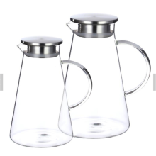 Bình đựng nước thủy tinh Borosilicate cao / Carafe nước giải khát có nắp và vòi bằng thép không gỉ