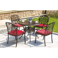 Outdoor cast aluminum tables and chairs