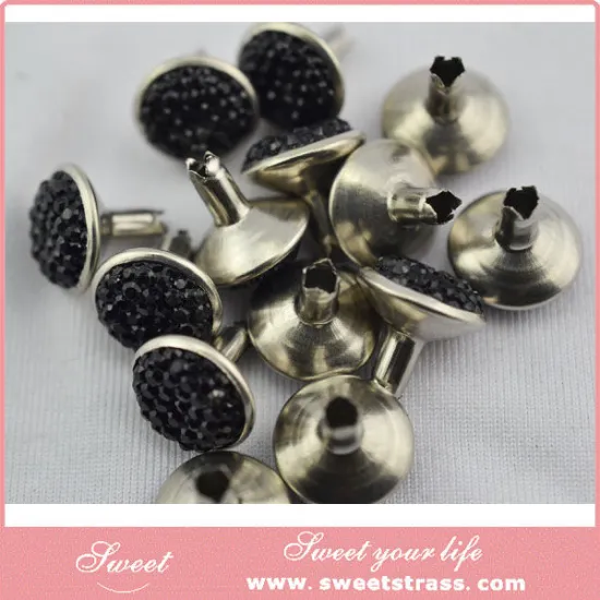 diamond stone brass rivets stone stud