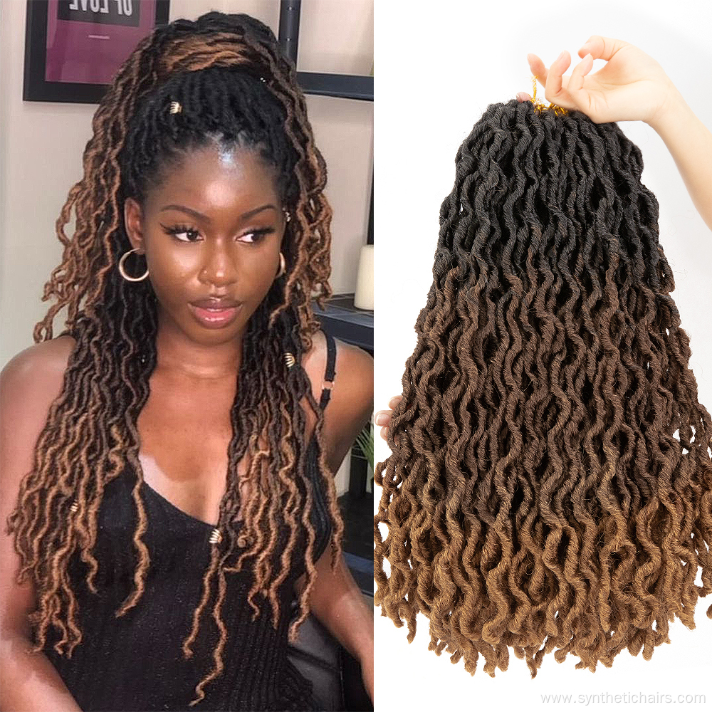 Ombre Gypsy Locs Crochet Braid Hair Wavy Goddess