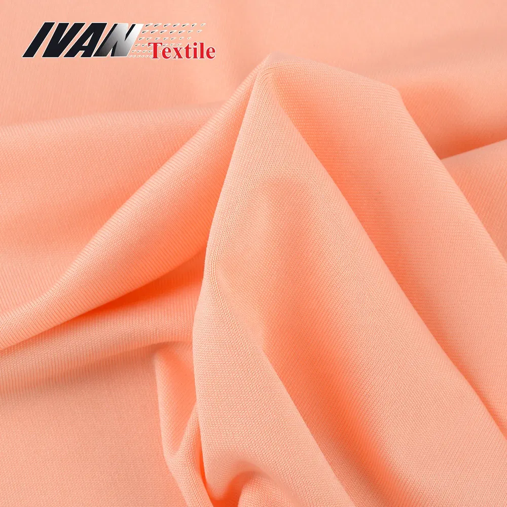 ผ้าสแปนเด็กซ์โพลีเอสเตอร์เจอร์ซีย์เดี่ยวย้อมธรรมดาผ้าถัก DTY